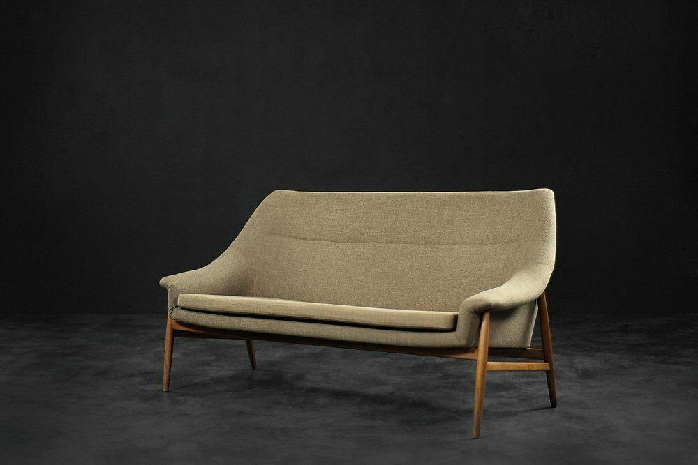 Mid Century Scandinavian Modern Two Seater Sofa In Brown Fabric From Ikea, 1961 photo 3577.0