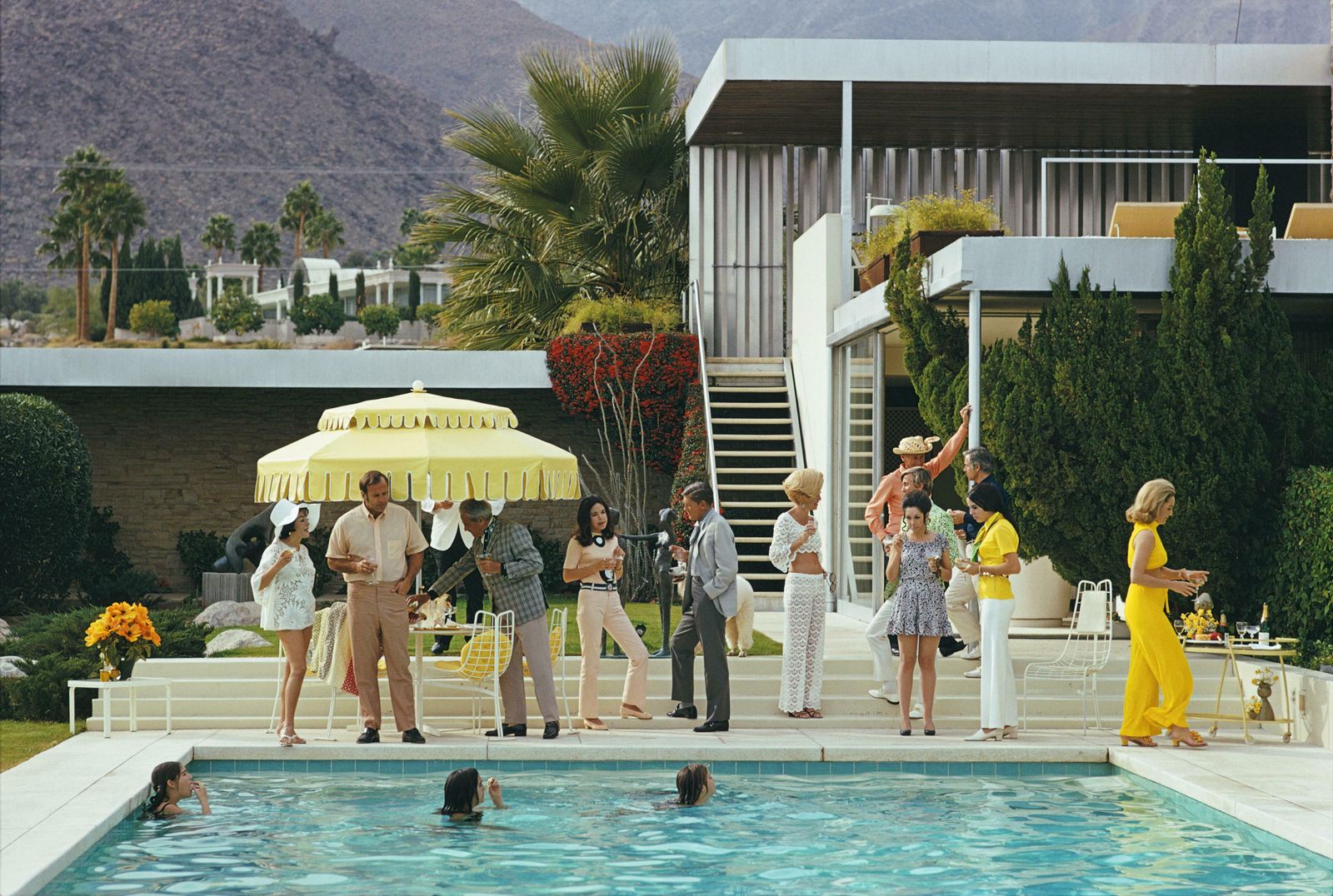 Poolside Host By Slim Aarons   Limited Edition Estate Stamped C Type Print