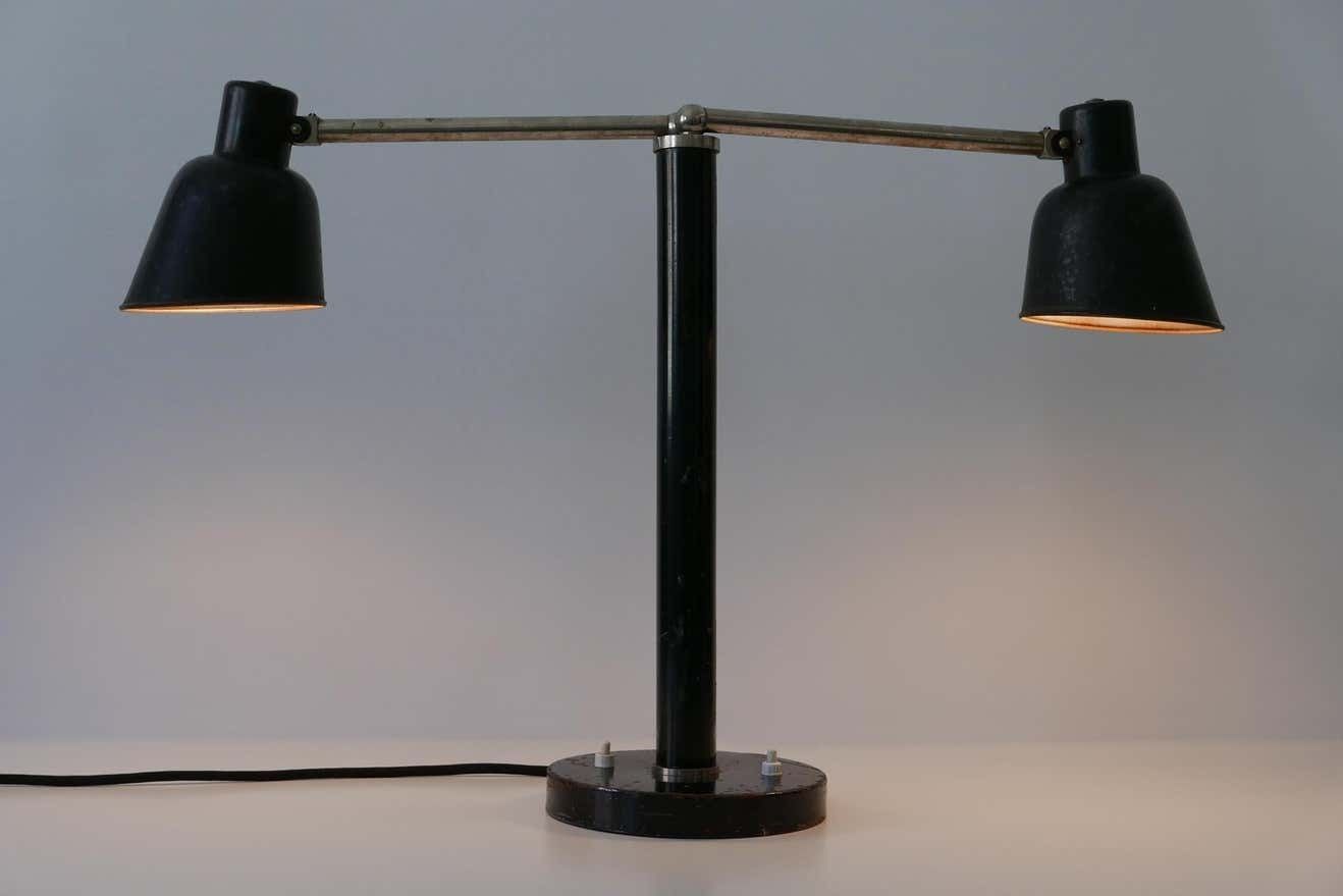 Rare Two Armed Bauhaus Table Lamp By Christian Dell For Bünte & Remmler 1930s photo buy