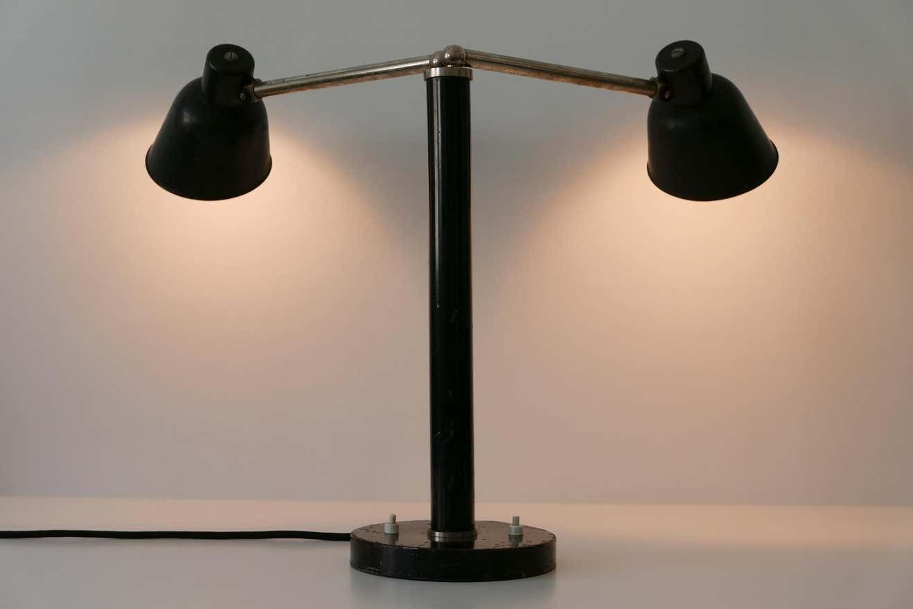 photo furniture Rare Two Armed Bauhaus Table Lamp By Christian Dell For Bünte & Remmler 1930s