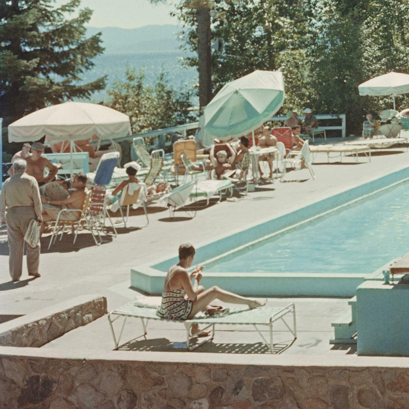 Pool At Lake Tahoe By Slim Aarons photo for sale