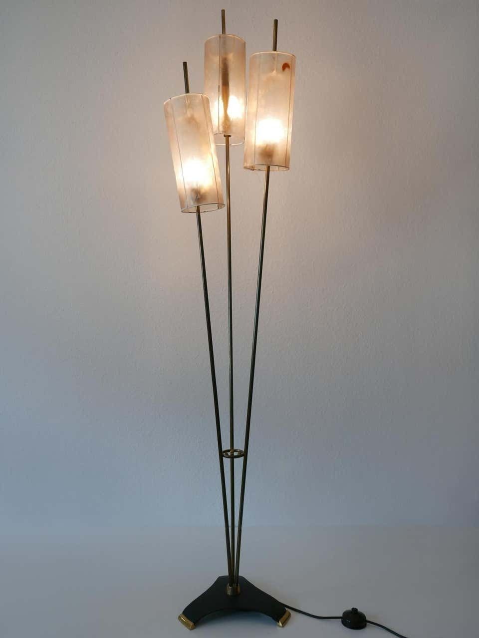 Rare And Elegant Mid Century Modern Sputnik 3 Flamed Floor Lamp, 1950s, Germany photo furniture