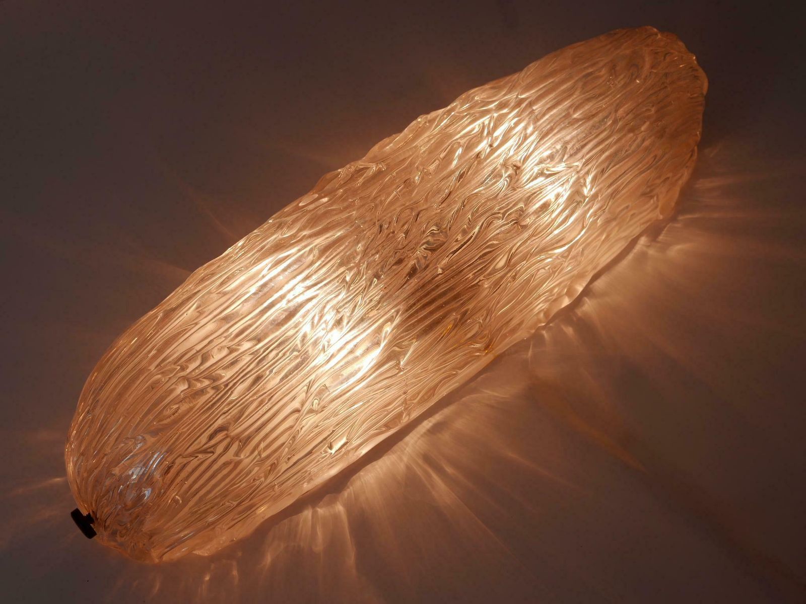 Elegant Mid Century Modern Iridescent Murano Glass Ceiling Lamp Or Sconce 1950s photo Lighting