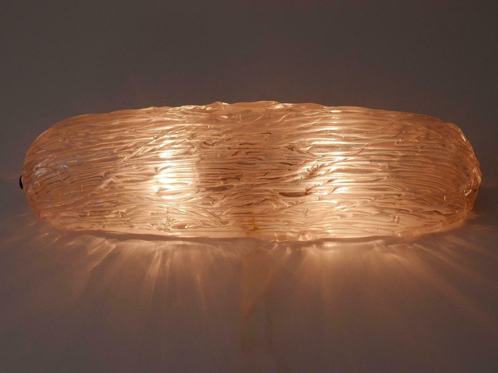 photo furniture Elegant Mid Century Modern Iridescent Murano Glass Ceiling Lamp Or Sconce 1950s