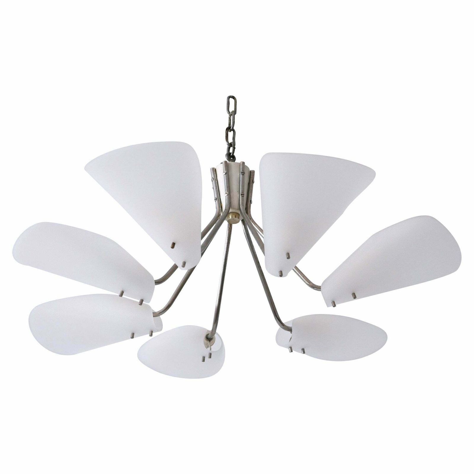 Lovely Mid Century Modern Seven Armed Chandelier Or Pendant Lamp Germany 1950s