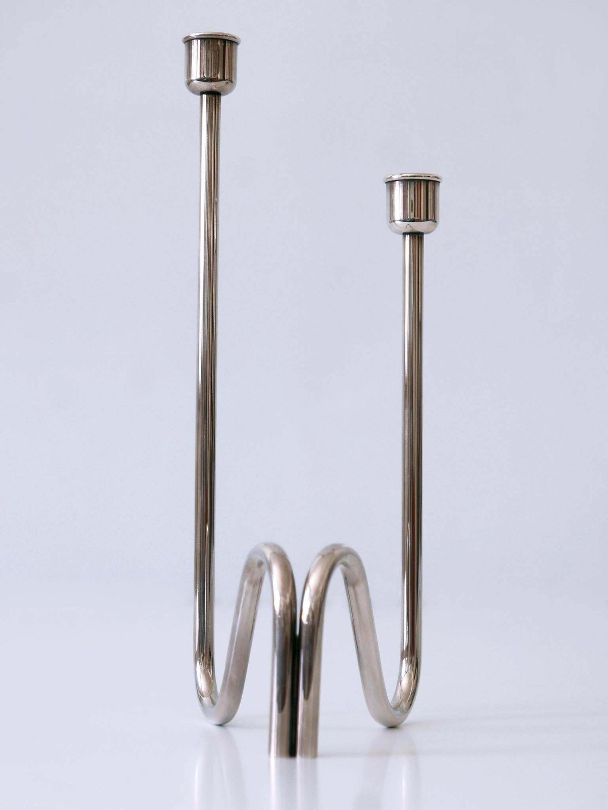 photo vinterior Elegant Mid Century Modern Candle Holder Flamma By Lino Sabattini Italy 1970s
