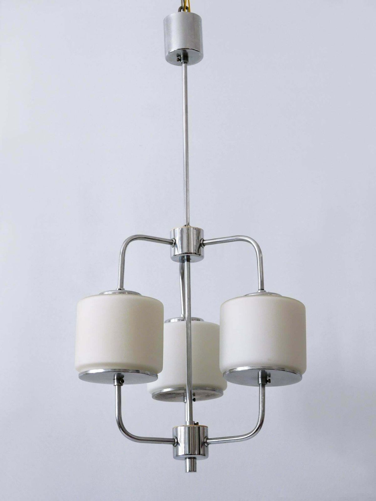 Rare And Elegant Art Deco Or Bauhaus Chandelier Or Pendant Lamp Germany 1930s photo for sale