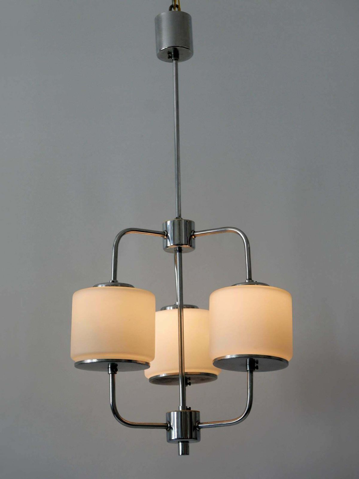 Rare And Elegant Art Deco Or Bauhaus Chandelier Or Pendant Lamp Germany 1930s photo Lighting