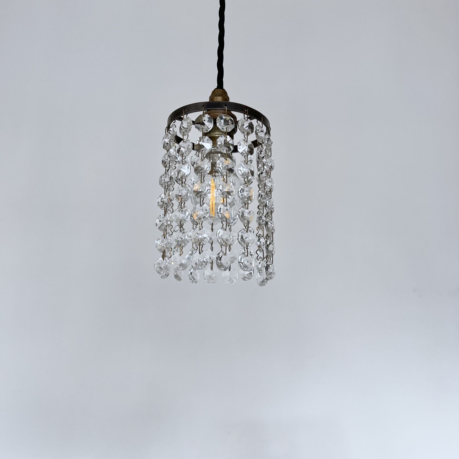 Brass Crystal Button Pendants photo vinterior
