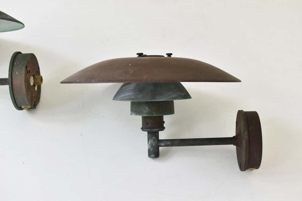 photo vintage Set Ph 4.5 Copper Wall Lamps By Poul Henningsen For Louis Poulsen, Dk 1980s
