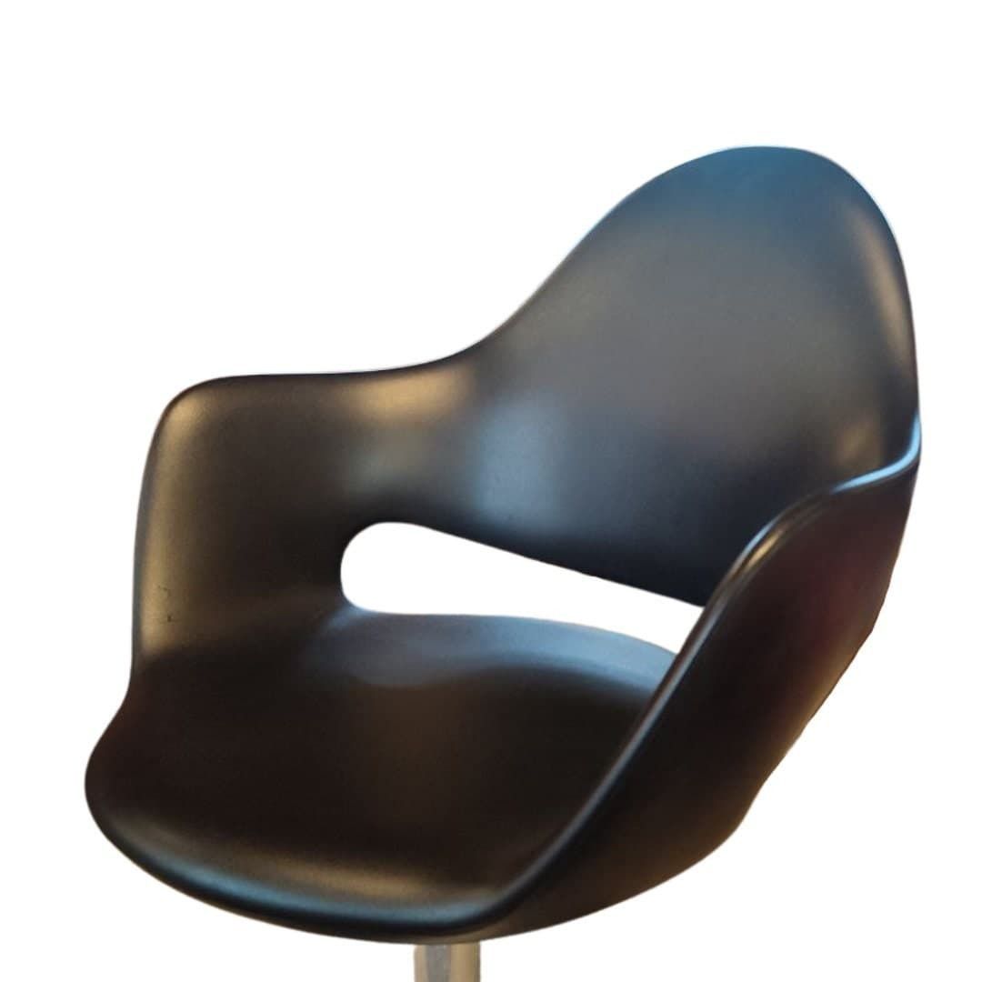 Vintage Italian Designer Tulip Chair By Fabio Di Bartolomei   Distinctive Black Swivel Seating For Modern Interiors photo vinterior