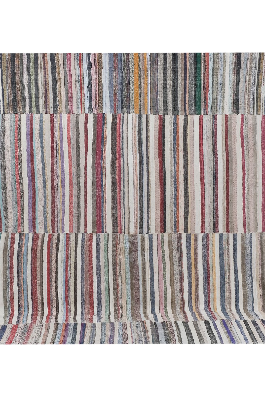 Vintage Striped Turkish Flat Weave Kilim Rag 13'1'' X 13'2'' photo furniture