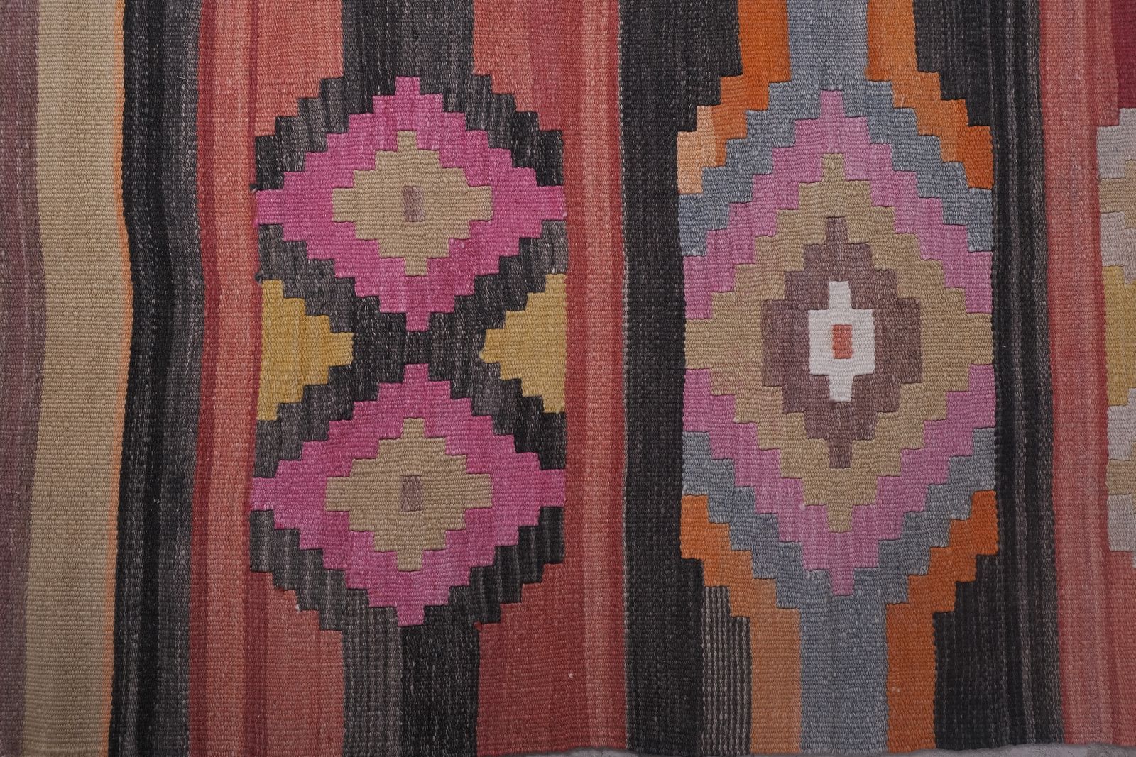 Tapis de couloir kilim turc 2'7'' x 21'1'' photo vintage