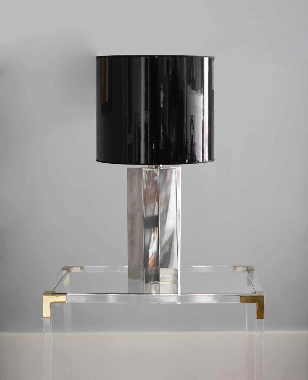 70s Lamp Made Of Chromed Metal And Vinyl photo furniture