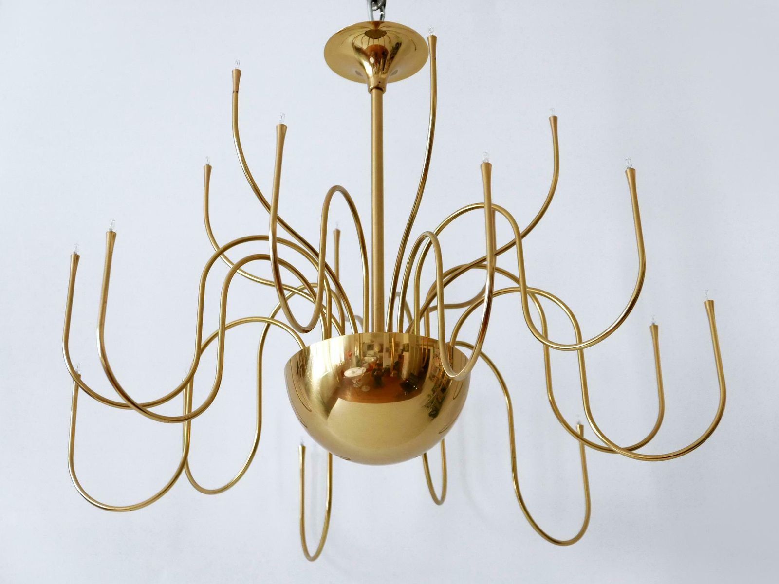 photo furniture Elegant Brass Chandelier Or Pendant Lamp Mesa 18 By Florian Schulz Germany 1990s