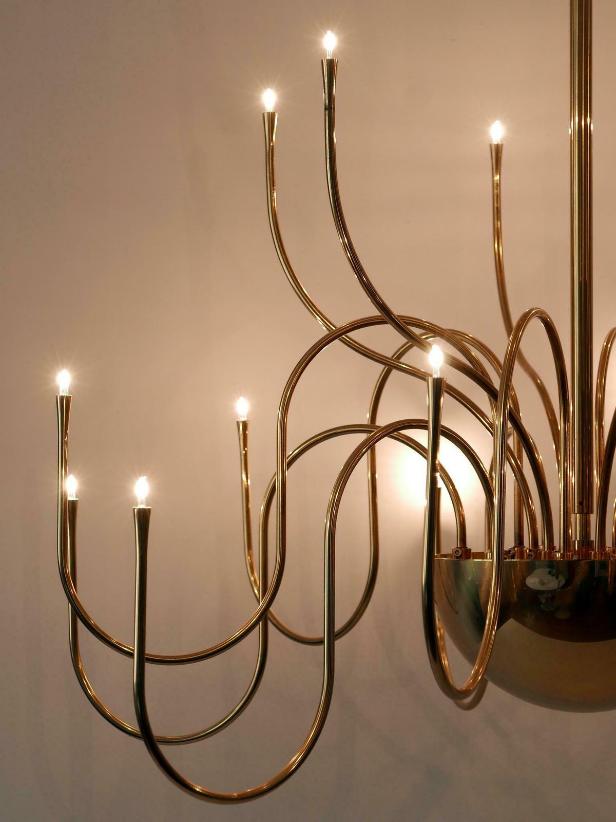 Lighting Elegant Brass Chandelier Or Pendant Lamp Mesa 18 By Florian Schulz Germany 1990s photo