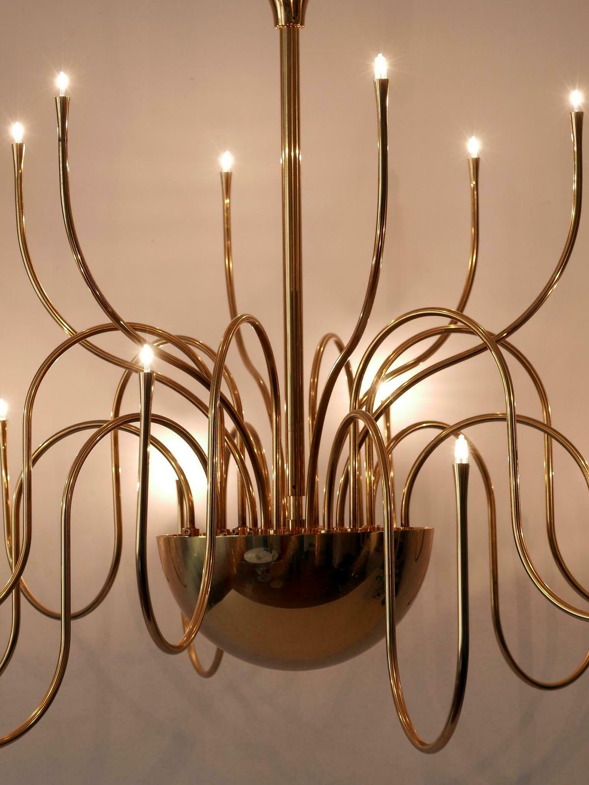 photo buy Elegant Brass Chandelier Or Pendant Lamp Mesa 18 By Florian Schulz Germany 1990s