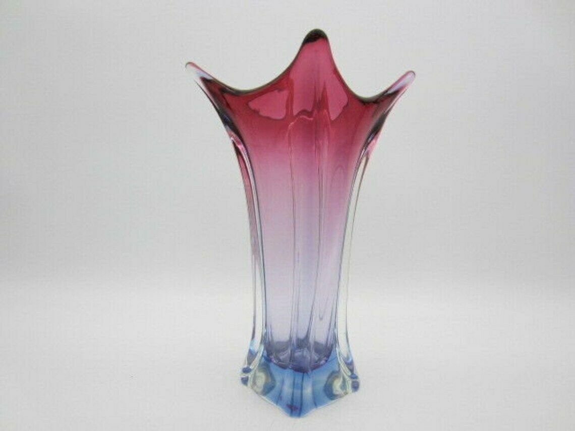 Murano Purple And Blue Sommerso Art Glass Vase Poli Seguso Era photo furniture