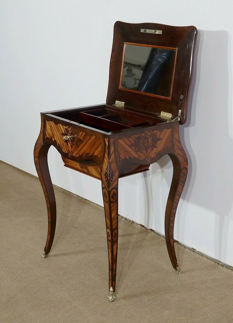 Exceptional Worker In Louis XV Marquetry, Napoleon III Period, 19th Century photo for sale