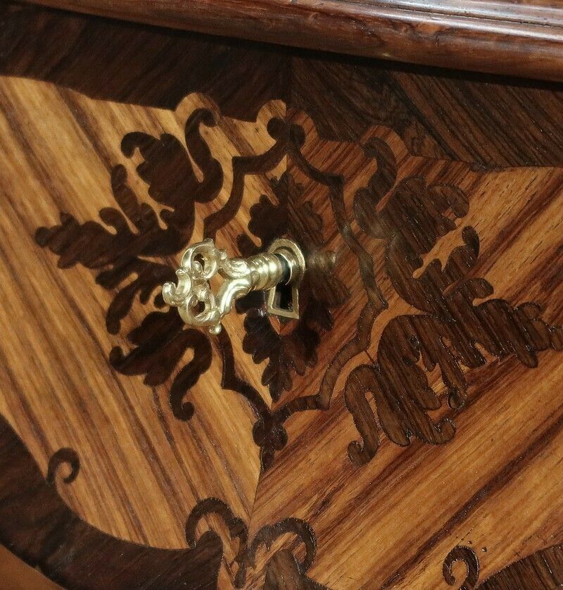 photo vinterior Exceptional Worker In Louis XV Marquetry, Napoleon III Period, 19th Century
