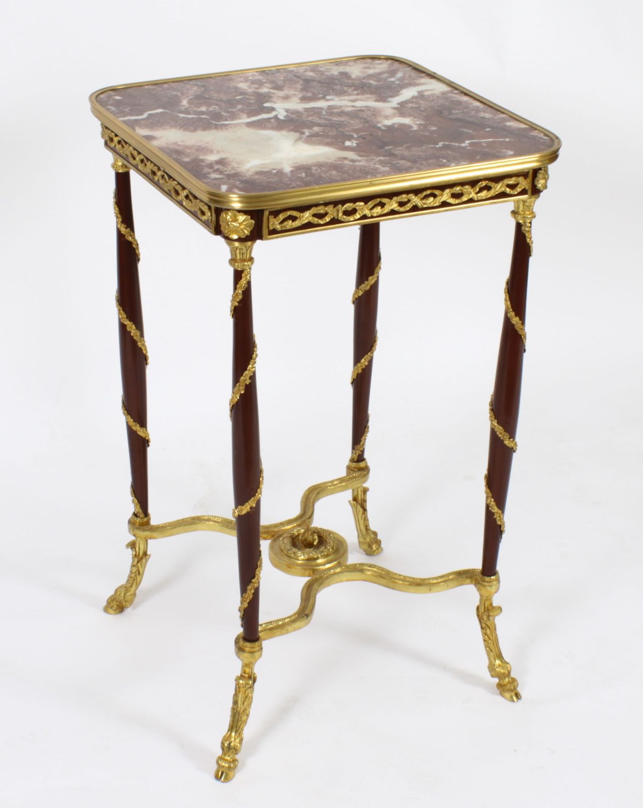 Vintage Pair Of French Louis Revival Ormolu Mounted Occasional Tables 20th C photo for sale