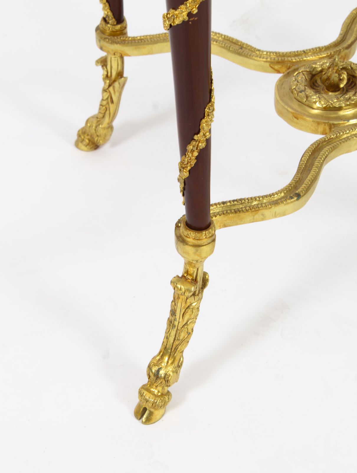photo vintage Vintage Pair Of French Louis Revival Ormolu Mounted Occasional Tables 20th C
