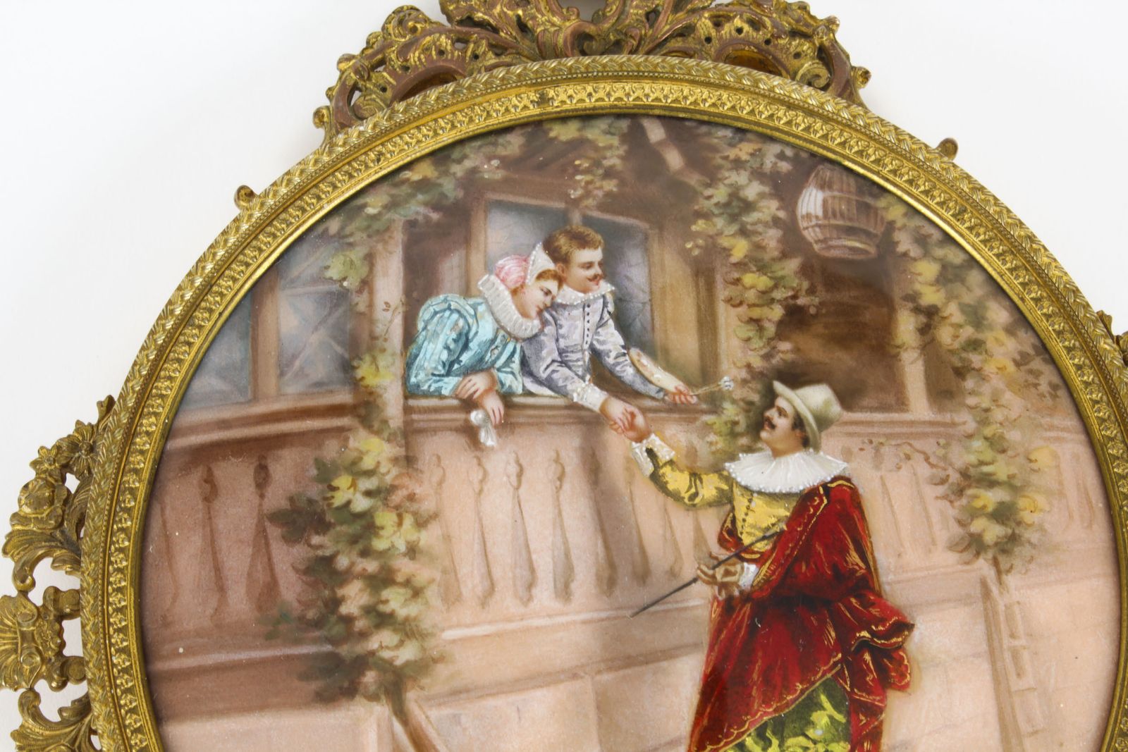 Antique French Limoges Ormolu Hand Mirror, Signed Joseph Meissonnier  19th C photo 1250.0