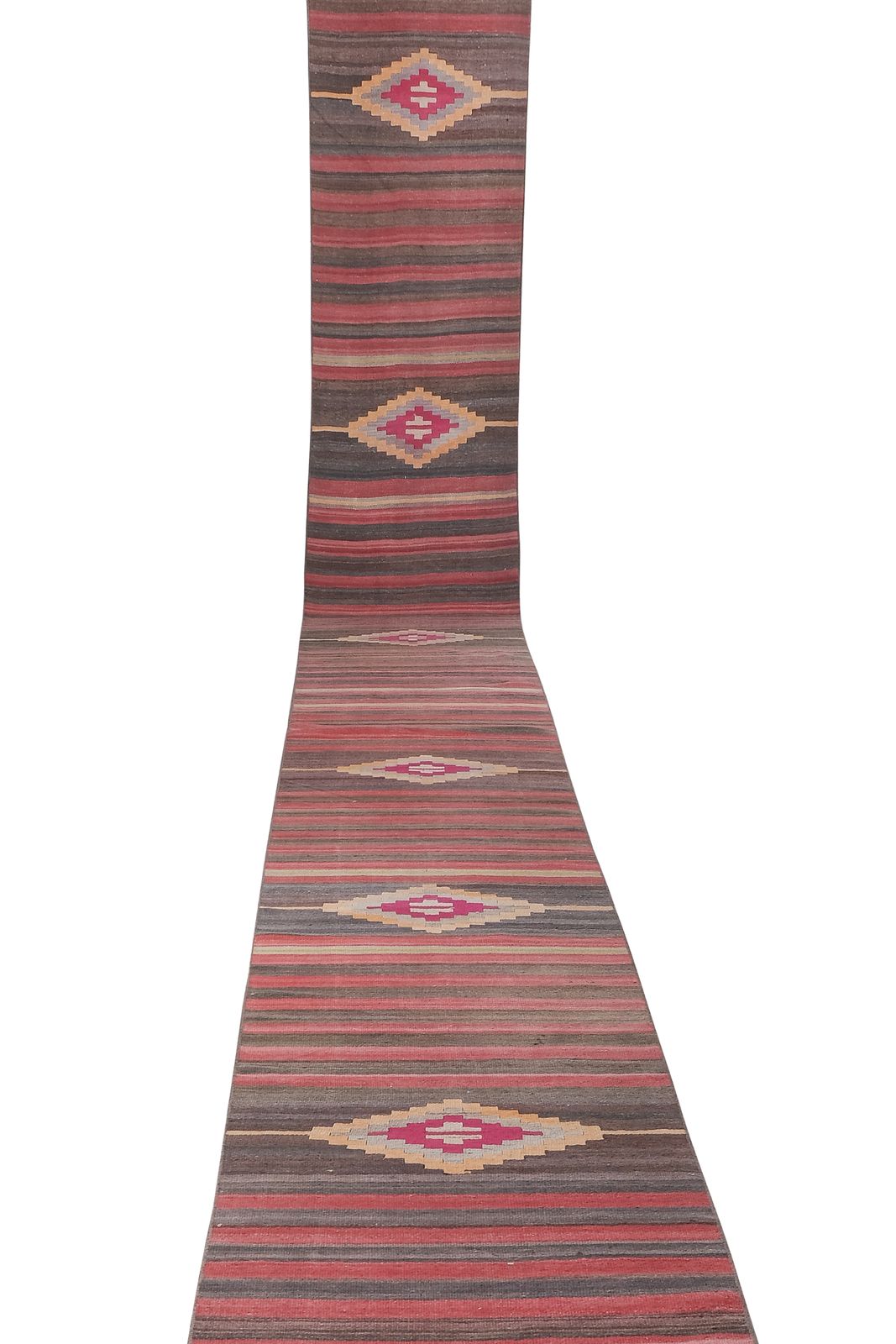 Vintage Striped Turkish Kilim Runner   Stair Tread photo for sale