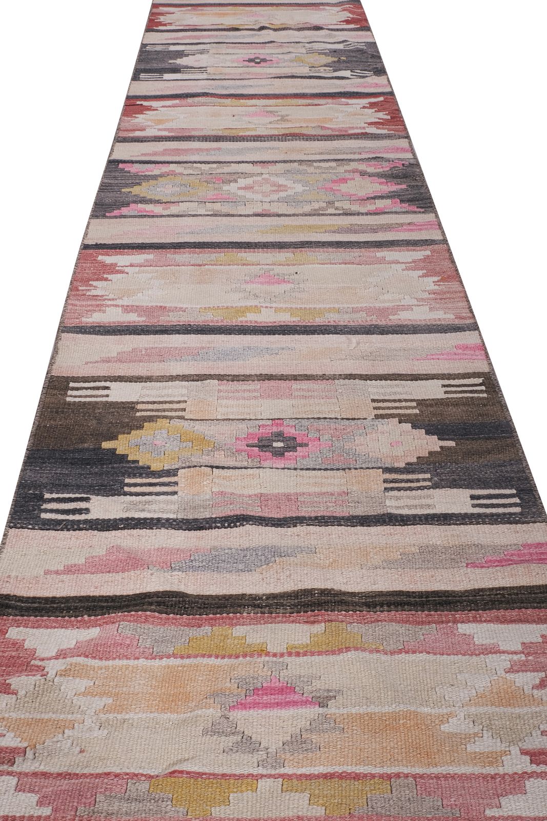 1970s Vintage Turkish Oushak Long Kilim Runner 2'3'' X 22'2'' photo for sale