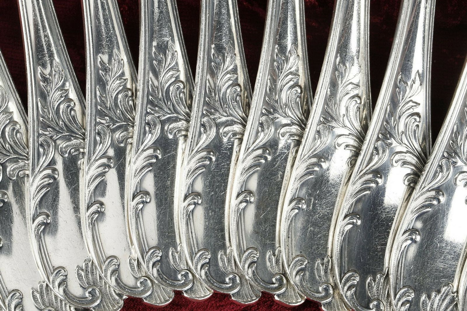 photo for sale Christofle   Set Of 51 Louis XV Style Silver Plated Flatware
