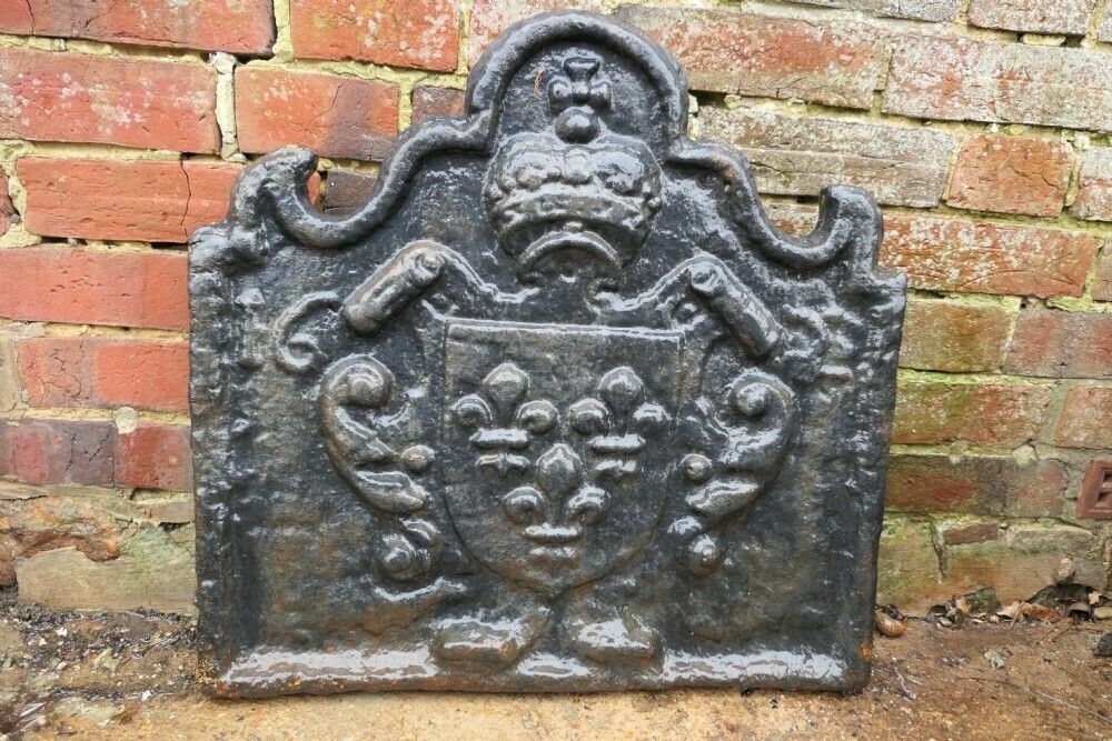 Antique French Cast Iron Fire Back