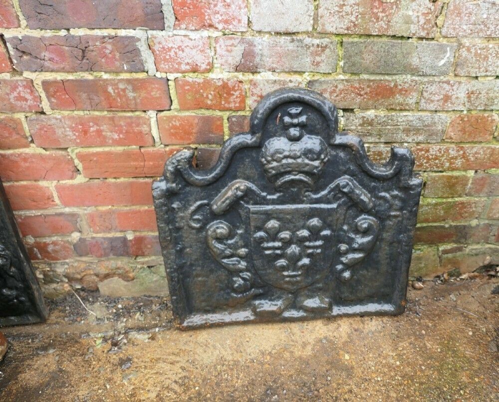 Antique French Cast Iron Fire Back photo furniture
