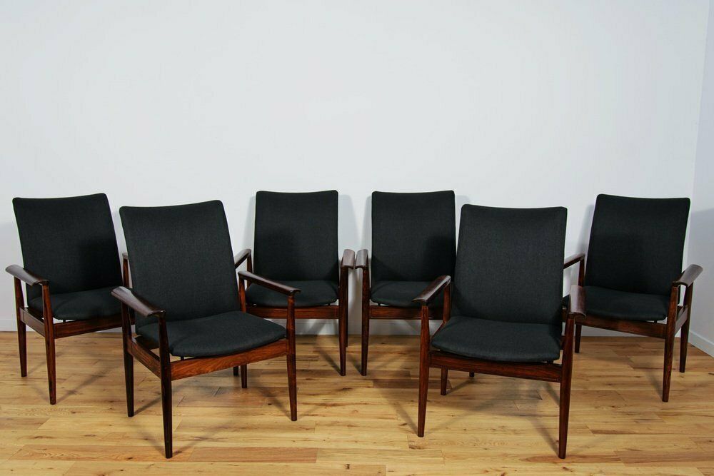 Model 209 Diplomat Armchairs By Finn Juhl For France & Son, 1960s, Set Of 6 photo for sale
