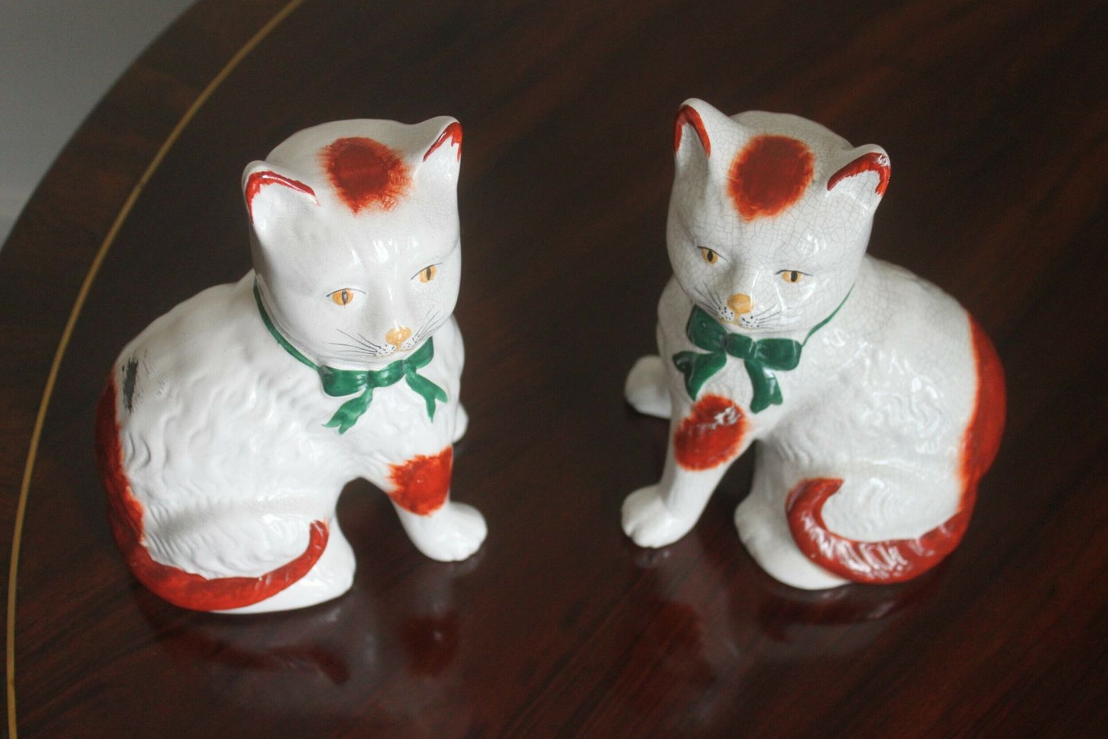 A Pair Of 19th Century Staffordshire Cats photo for sale