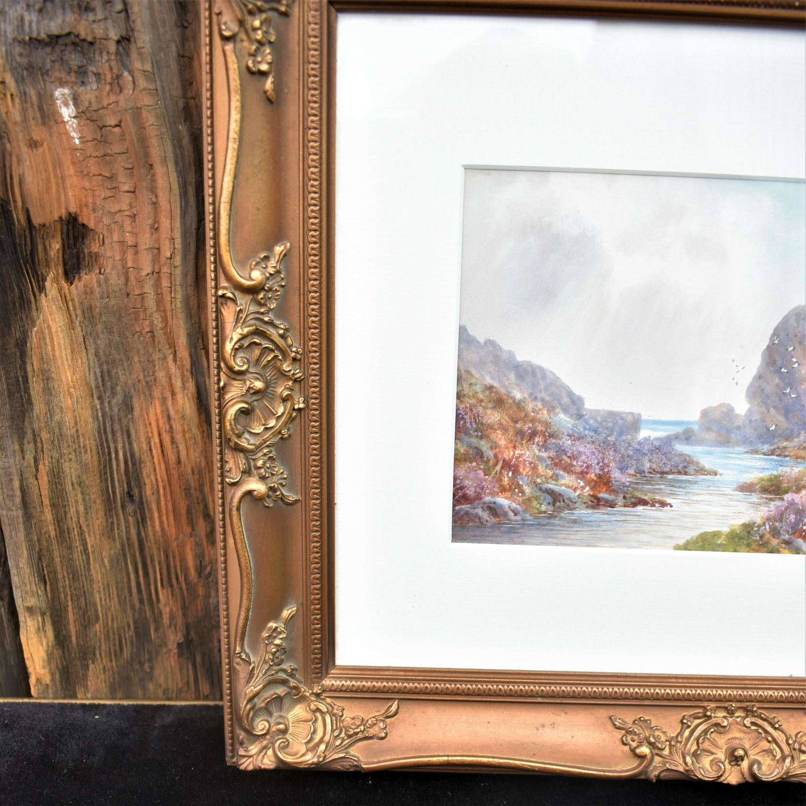 Antique 1920s Herbert Hicks Watercolour Dartmoor Coastal Riverscape Painting photo buy