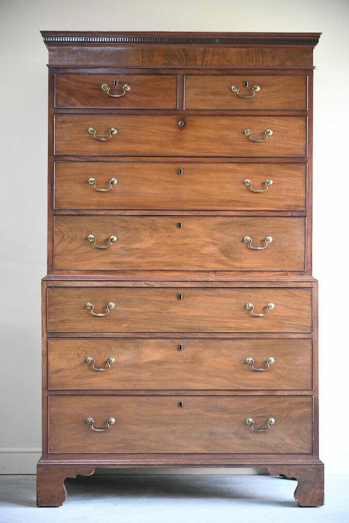 Georgian Mahogany Chest On Chest Tallboy photo vintage
