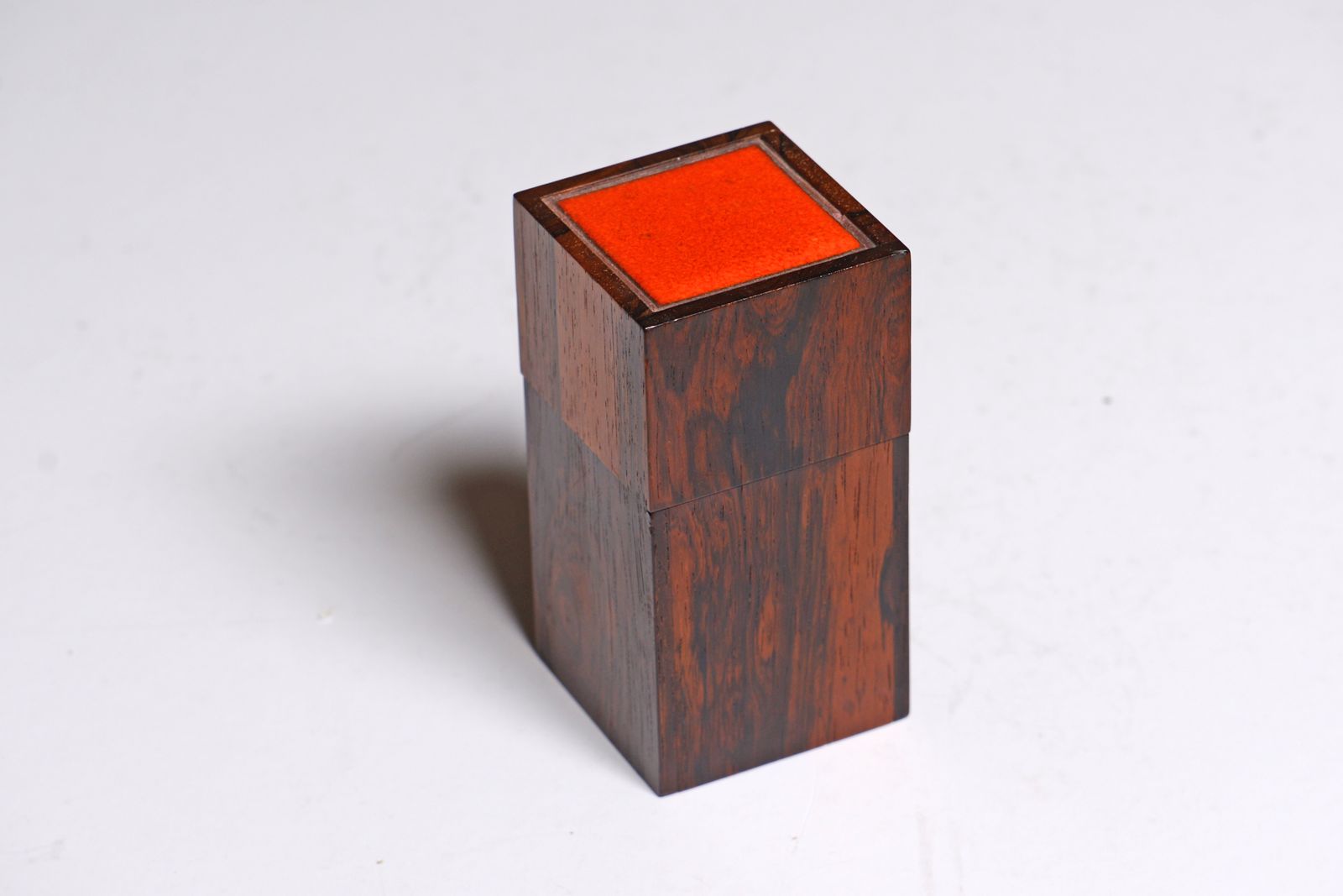 Alfred Klitgaard, Rosewood And Enamel Box From Circa 1960 With Enamel By Bodil Eje