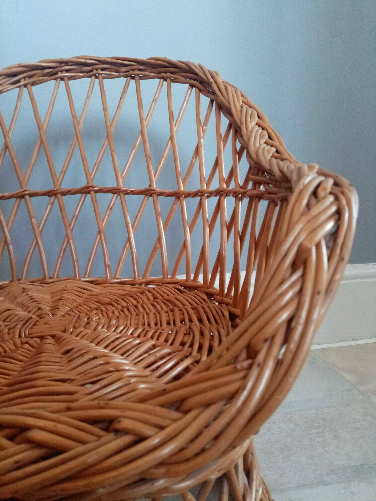 60s/70's Childs Bamboo Wicker Seat/ Chair / Indoor Wicker Planter /Rattan Plant Stand /Wicker Dolls Chair /Photo Prop photo Furniture
