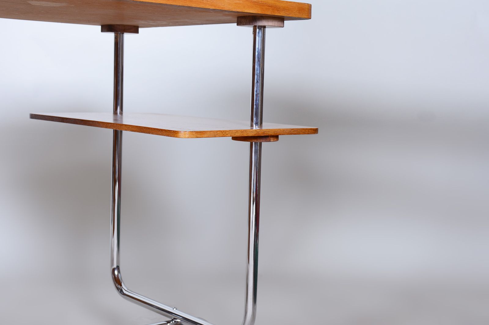 Restored Bauhaus Oak Writing Desk, Jindrich Halabala, Up Zavody, 1930s, Czechia photo 2800.0