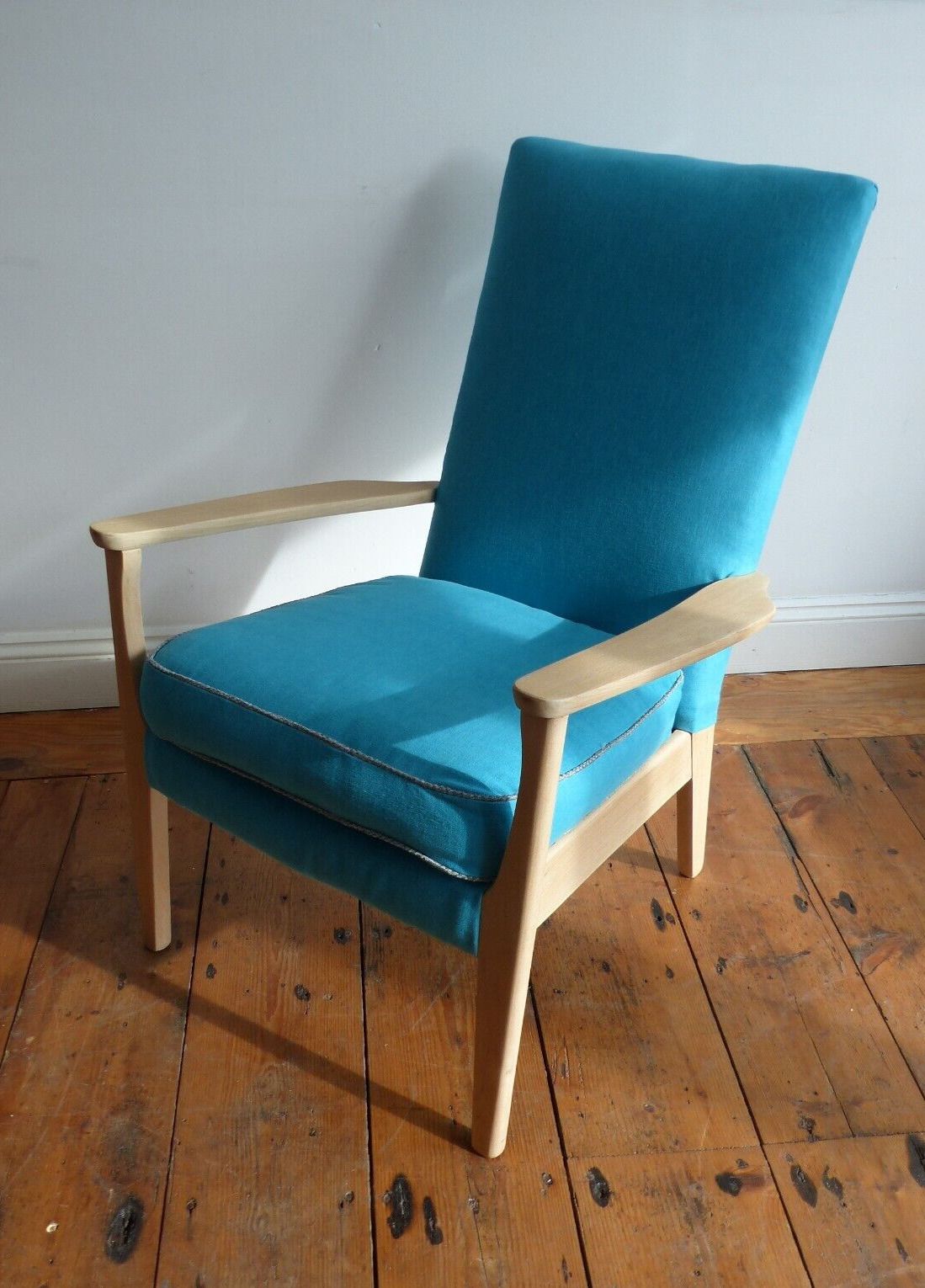 Mid Century Vintage Parker Knoll Beech Armchair Refurbished Top