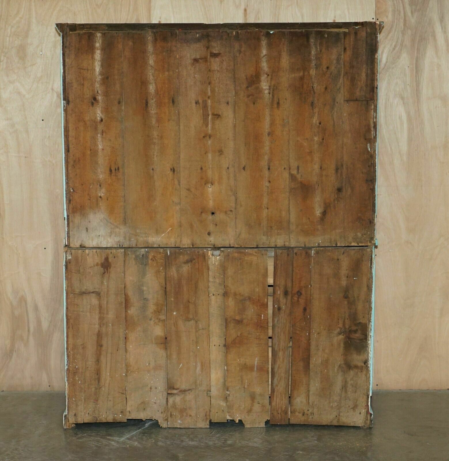 4950.0 Antique Victorian Circa 1860 Pine Housekeepers Cupboard Linen Original Paint photo