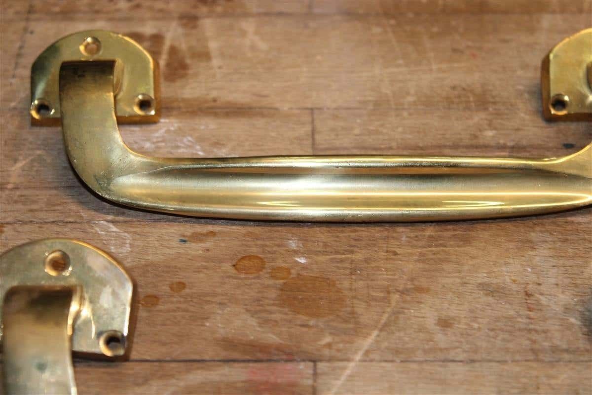 Pair Of Mid Century Italian Solid Brass Handles, 1950s photo for sale