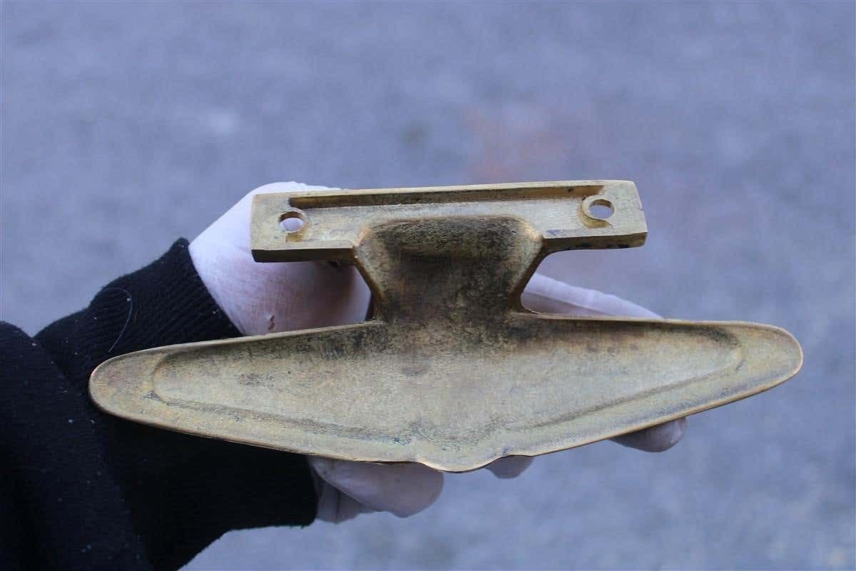 1058.0 Mid Century Pair Of Italian 1950s Handles Solid Brass Gold Airplane Tail Italy photo