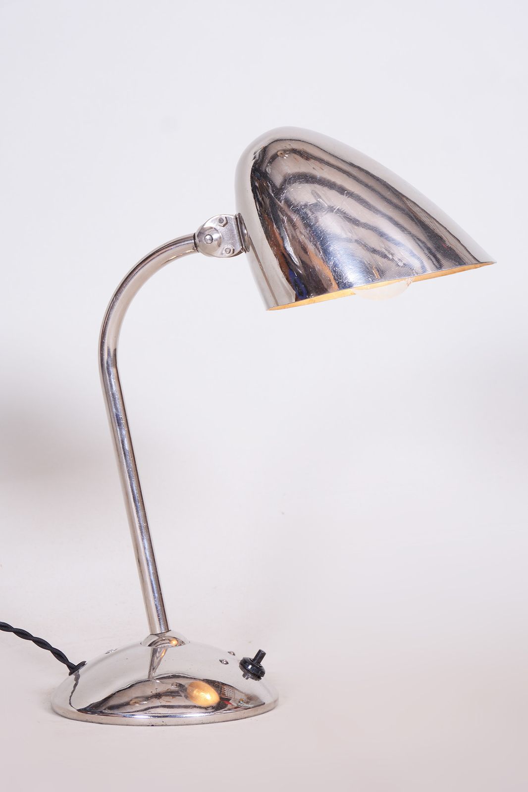 Pair Of Art Deco Table Lamps, Designed By Franta Anyz, Napako, Chrome Plated Steel,  Aluminium, Czechia, 1930s photo for sale