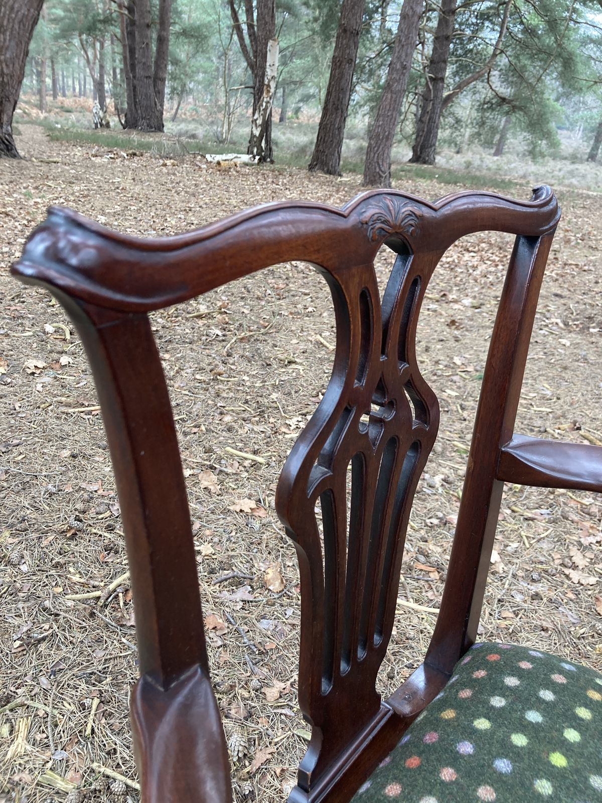 Furniture Pair Of Mahogany Open Armchairs / Carvers, Circa 1830 photo
