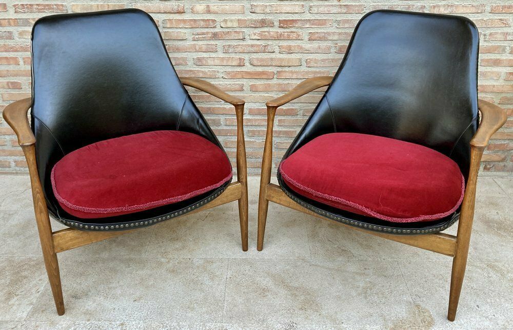 Mid Century Lounge Chairs In Ib Kofod Larsen Style, Denmark, 1950s, Set Of 2 photo furniture