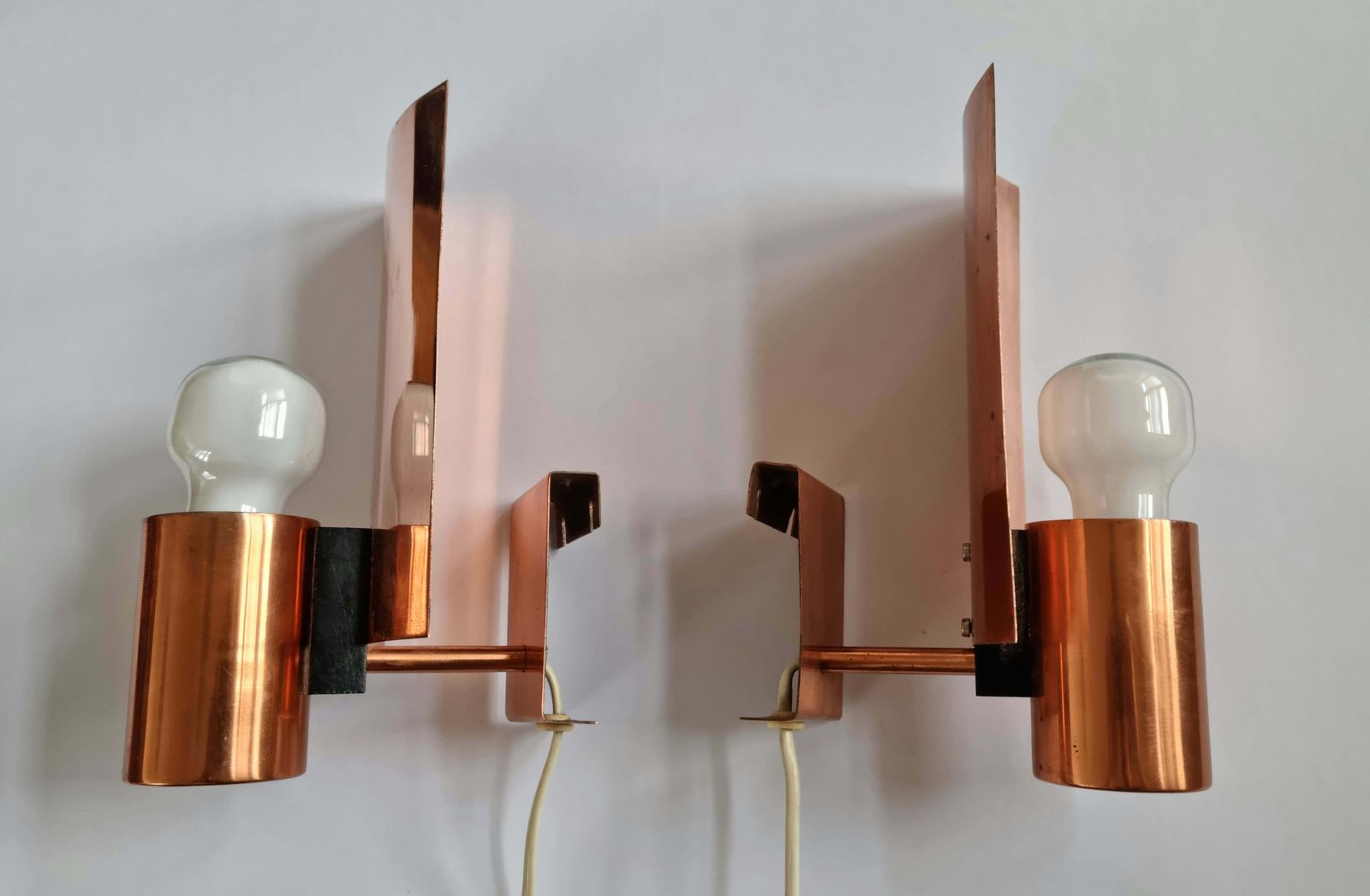 photo buy Pair Of Midcentury Copper Wall Lamps, Denmark, 1960s