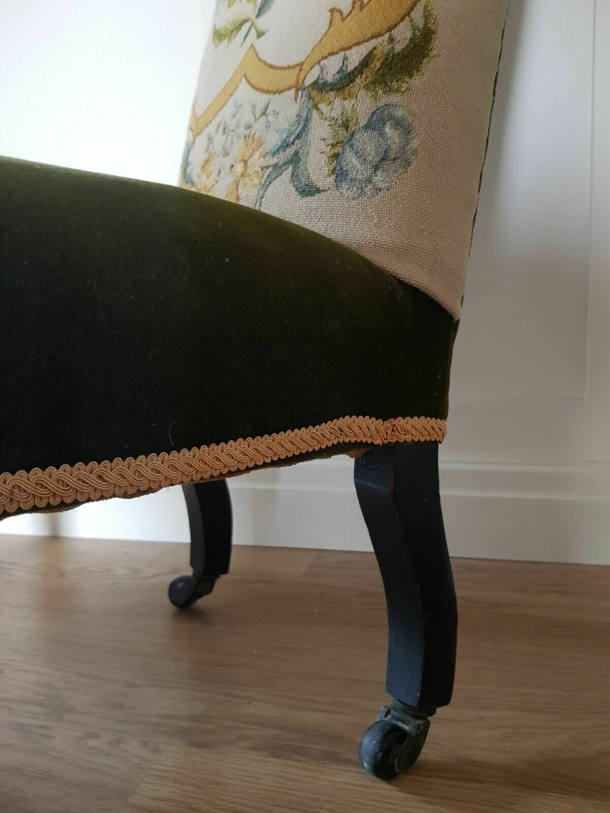 Stunning Antique Prayer Side Chair In Velvet And Needlework Gillows Style photo vintage