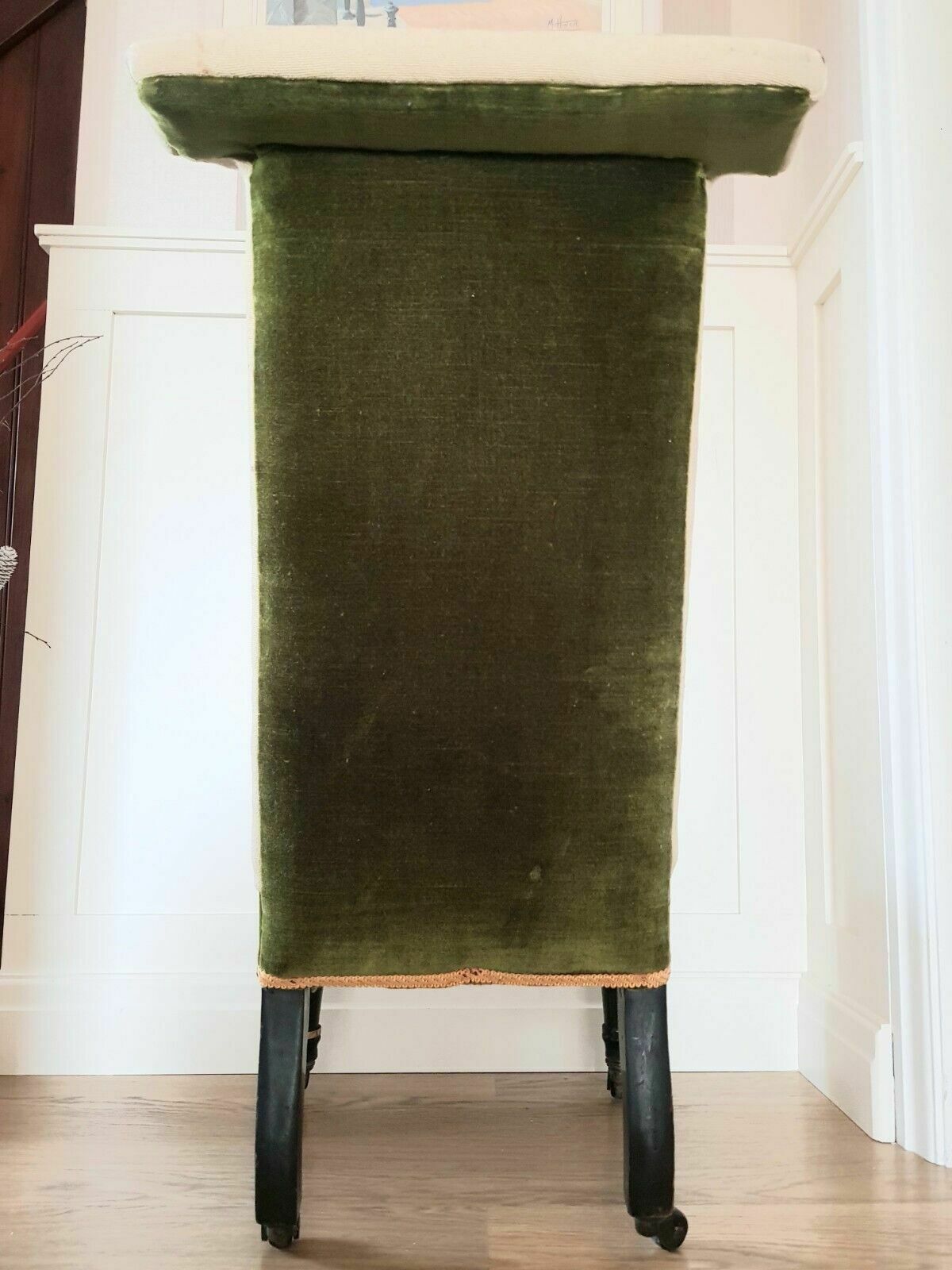 photo for sale Stunning Antique Prayer Side Chair In Velvet And Needlework Gillows Style