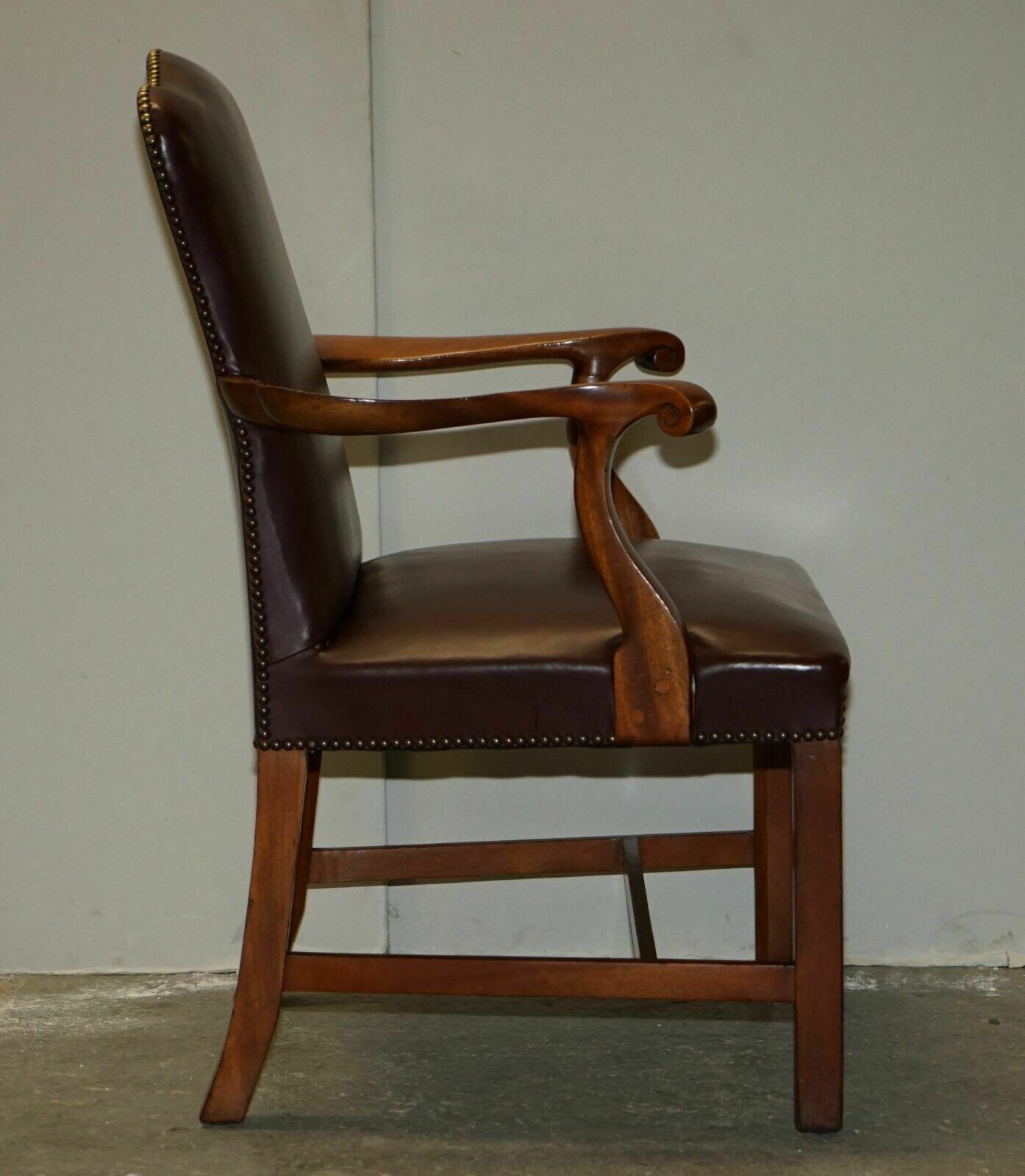 photo vintage Leather Carver Office Chair From Princess Diana's Family Estate Spencer House